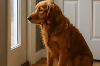 Depressed looking dog with separation anxiety