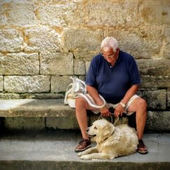 Man with dementia comforted by his dog's unconditional love