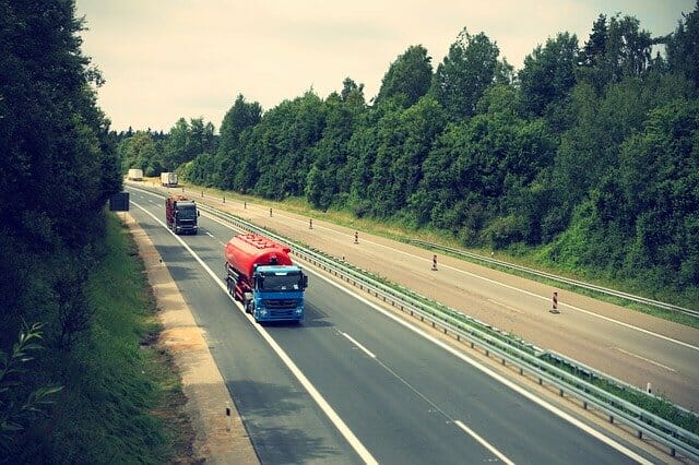 interstate highway, semi- trucks