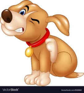 cartoon dog scratching because of canine allergies