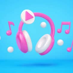 musical notes and headphones