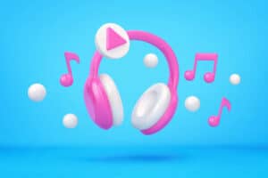 musical notes and headphones