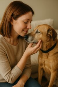 Caring for a blind dog with calm bonding and predictable support at home