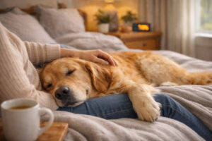 small ways dogs improve our days through quiet morning cuddles at home