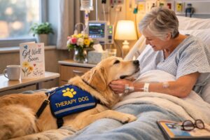 therapy dogs in hospitals helping reduce patient stress during recovery