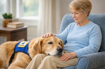 what makes a great therapy dog showing calm temperament and gentle comfort