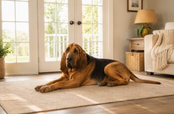 Hounddog with a clear nose, illustrating dog nose prints and pet identification safety.